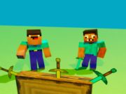 Oyunu Noob vs Pro ama bıçak Minecraft'a çarptı çevrimiçi