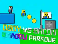Oyunu Obby ve Bacon Rainbow Parkour çevrimiçi