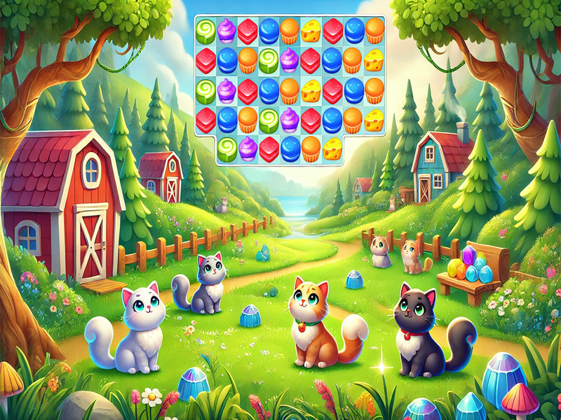 Oyunu Cat Match 3 çevrimiçi